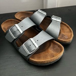 Silver Birkenstock Sandals